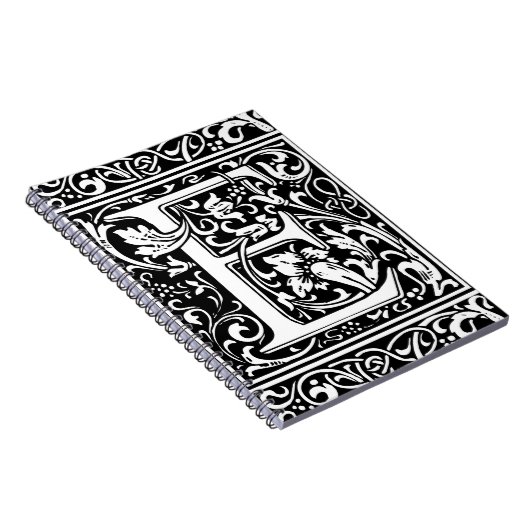 Letter E Medieval Monogram  Initiaal Notitieboek (Rechterzijde)