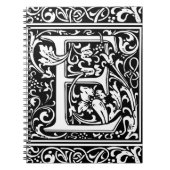 Letter E Medieval Monogram Initiaal Notitieboek (Voorkant)