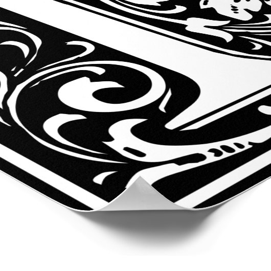 Letter E Medieval Monogram  Initiaal Poster (Hoek)