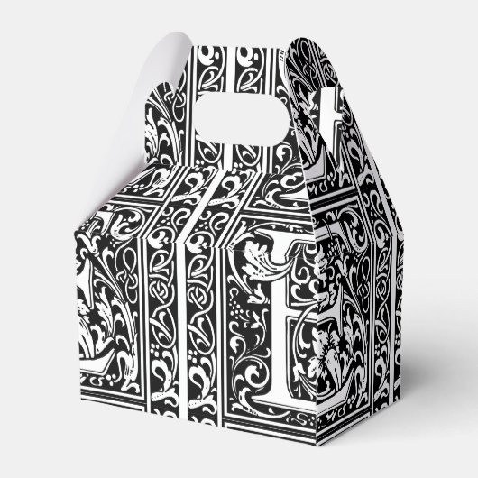 Letter E Middeleeuws Monogram Art Nouveau Bedankdoosjes (Achterkant)