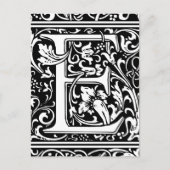 Letter E Middeleeuws Monogram Art Nouveau Briefkaart (Voorkant)