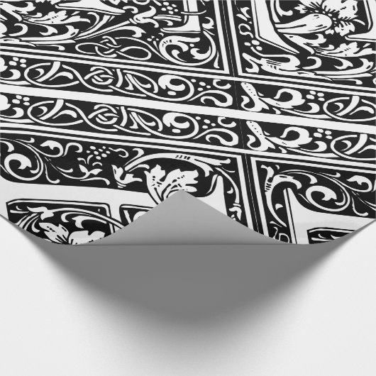 Letter E Middeleeuws Monogram Art Nouveau Cadeaupapier (Hoek)