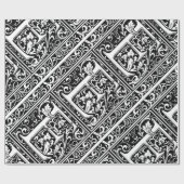 Letter E Middeleeuws Monogram Art Nouveau Cadeaupapier (Vlak)