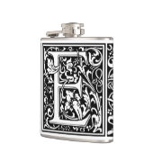 Letter E Middeleeuws Monogram Art Nouveau Heupfles (Links)