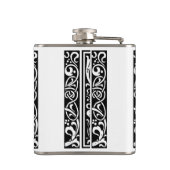 Letter E Middeleeuws Monogram Art Nouveau Heupfles (Achterkant)