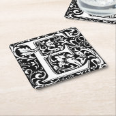 Letter E Middeleeuws Monogram Art Nouveau Kartonnen Onderzetters (Schuin)