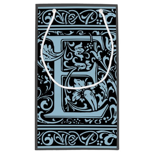 Letter E Middeleeuws Monogram Art Nouveau Klein Cadeauzakje (Achterkant)