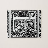 Letter E Middeleeuws Monogram Art Nouveau Legpuzzel (Horizontaal)