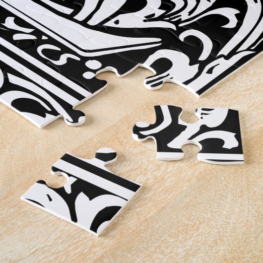 Letter E Middeleeuws Monogram Art Nouveau Legpuzzel (Zijkant)