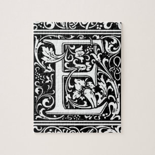Letter E Middeleeuws Monogram Art Nouveau Legpuzzel