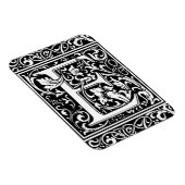 Letter E Middeleeuws Monogram Art Nouveau Magneet (Rechterzijde)