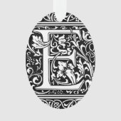 Letter E Middeleeuws Monogram Art Nouveau Ornament (voorkant)