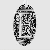 Letter E Middeleeuws Monogram Art Nouveau Ornament (voorkant)