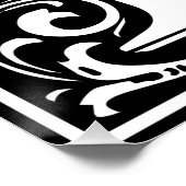 Letter E Middeleeuws Monogram Art Nouveau Perfect Poster (Hoek)