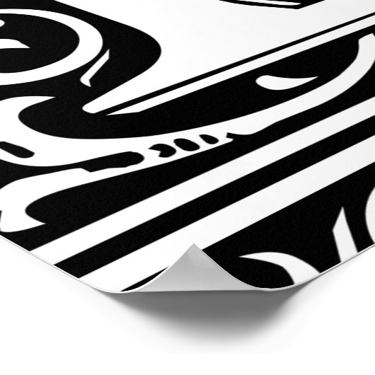 Letter E Middeleeuws Monogram Art Nouveau Poster (Hoek)