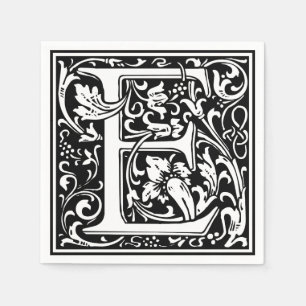 Letter E Middeleeuws Monogram Art Nouveau Servet