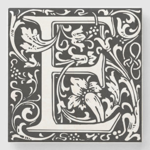 Letter E Middeleeuws Monogram Art Nouveau Stenen Onderzetter
