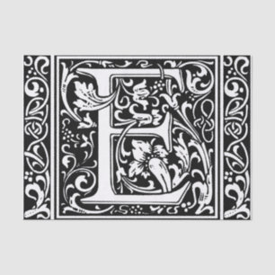 Letter E Middeleeuws Monogram Art Nouveau Tissuepapier