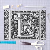 Letter E Middeleeuws Monogram Art Nouveau Tissuepapier (Craft)