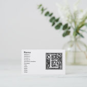 Letter E Middeleeuws Monogram Art Nouveau Visitekaartje (Staand voorkant)