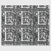Letter E Middeleeuwse Monogram Art Nouveau Cadeaupapier (Vlak)