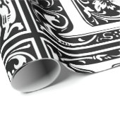 Letter E Middeleeuwse Monogram Art Nouveau Cadeaupapier (Rol Hoek)