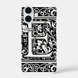 Letter E Middeleeuwse Monogram Art Nouveau iPhone 16 Hoesje