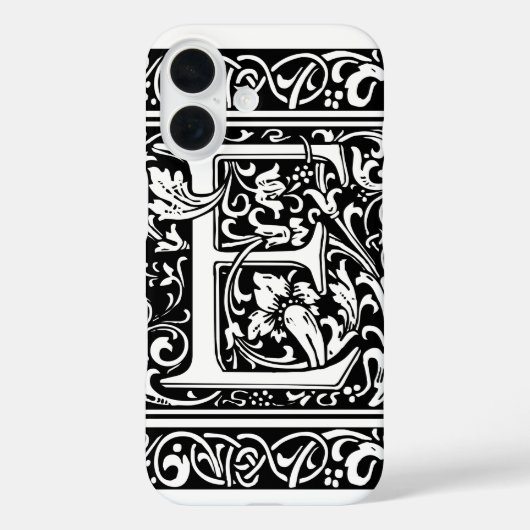 Letter E Middeleeuwse Monogram Art Nouveau Case-Mate iPhone Case (Achterkant)