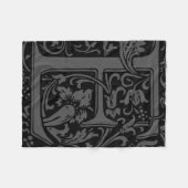 Letter E Middeleeuwse Monogram Art Nouveau Fleece Deken (Voorkant (Horizontaal))