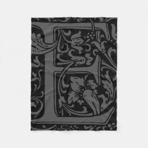 Letter E Middeleeuwse Monogram Art Nouveau Fleece Deken