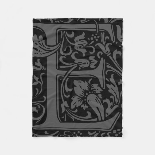 Letter E Middeleeuwse Monogram Art Nouveau Fleece Deken (Voorkant)
