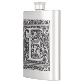 Letter E Middeleeuwse Monogram Art Nouveau Heupfles (Links)