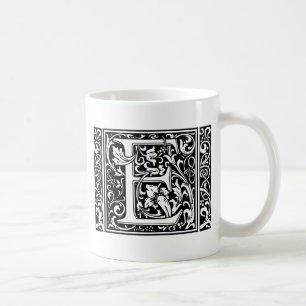 Letter E Middeleeuwse Monogram Art Nouveau Koffiemok