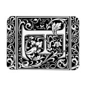 Letter E Middeleeuwse Monogram Art Nouveau Magneet (Horizontaal)