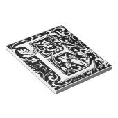 Letter E Middeleeuwse Monogram Art Nouveau Notitieblok (Schuin)