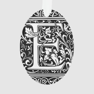 Letter E Middeleeuwse Monogram Art Nouveau Ornament