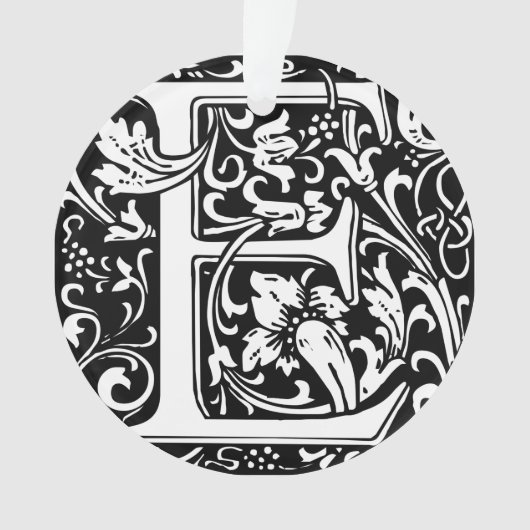 Letter E Middeleeuwse Monogram Art Nouveau Ornament (voorkant)