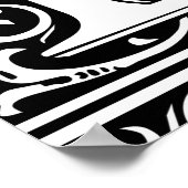 Letter E Middeleeuwse Monogram Art Nouveau Poster (Hoek)