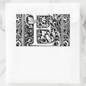 Letter E Middeleeuwse Monogram Art Nouveau Rechthoekige Sticker (Tas)