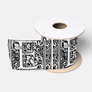 Letter E Middeleeuwse Monogram Art Nouveau Satijnen Lint