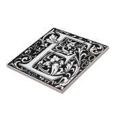 Letter E Middeleeuwse Monogram Art Nouveau Tegeltje (Zijkant)