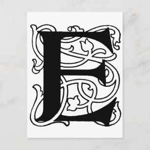 Letter E Monogram Briefkaart