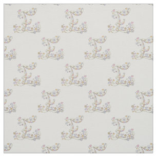 Letter E-monogram decoratieve tekst aangepaste sto Stof