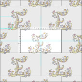 Letter E monogram decoratieve tekst aangepaste sto Stof (Delen)
