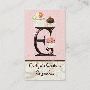 Letter E Monogram Dessert Bakery-Visitekaartjes Visitekaartje