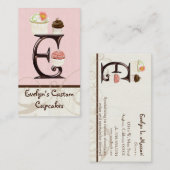 Letter E Monogram Dessert Bakkerij Visitekaartjes (Voorkant / Achterkant)