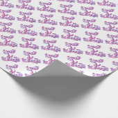 Letter E-monogram gepersonaliseerd roze paarse oml Cadeaupapier (Hoek)