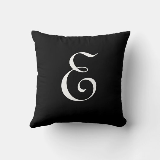Letter E Monogram Initiaal Aangepast Kussen (Achterkant)