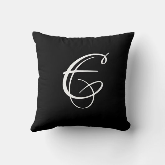 Letter E Monogram Initiaal Aangepast Kussen (Achterkant)