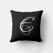 Letter E Monogram Initiaal Aangepast Kussen (Achterkant)